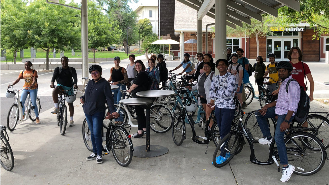 Summer researchers with bikes