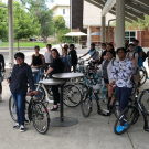Summer researchers with bikes